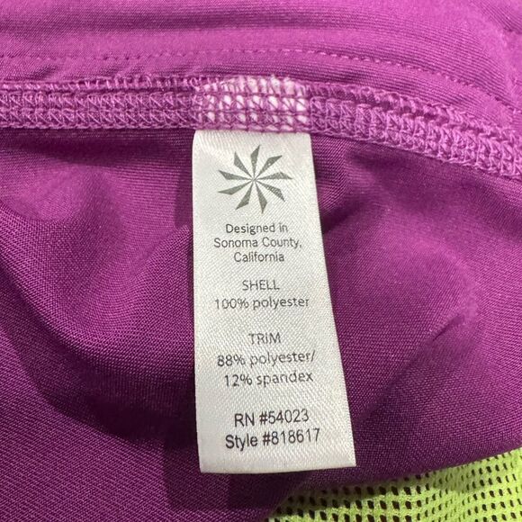 Athleta Purple Green Zip Up Jacket Women’s Medium - Picture 2 of 5